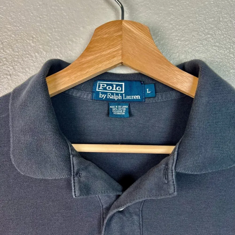 Polo Ralph Lauren Large Dark Gray Soft Knit Cotton‎ Polo Short Sleeve Shirt
